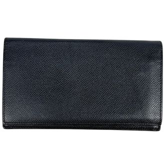 Herm&egrave;s Blue Epsom Leather Long Wallet (Bi-Fold) (Pre-Owned)