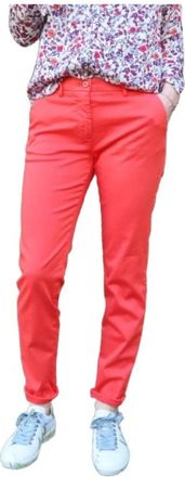Mason's Rechte Chino Broek - Dames - Chinos - Oranje - L - Katoen - Broeken