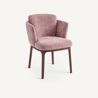 AM.PM Tafelstoel met poten van notenhout en fluweel, Jabote
