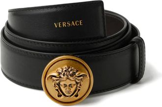 Versace Leren riem 3-5 cm - Heren - Accessoires - Zwart - Maat: 120 CM Zijde