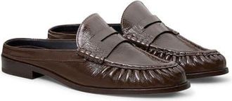 Reformation Francine Loafer Mule in Espresso Crinkle Patent at Nordstrom, Size 10.5