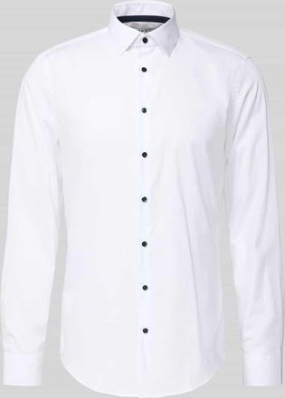 Jake*s Slim Fit Businesshemd mit Kentkragen in Weiss, Größe 37/38