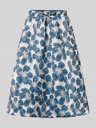 Lollys Laundry Midirock mit elastischem Bund Modell Bristol in Blau, Gr&ouml;&szlig;e XL