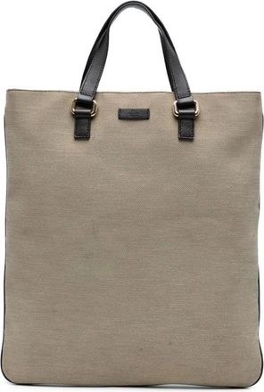 Gucci Pre-owned Tote Bags, female, Brown, Size: ONE SIZE Pre-owned Canvas Tote Bag