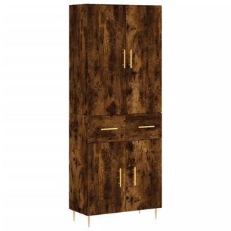 Berkfield Home Highboard Smoked Oak 69.5x34x180 cm Engineered Wood in Brown