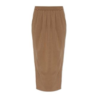 Max Mara Falda de Lana Angizia - Skirts - Mujer - Marr&oacute;n - M