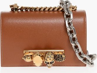 Alexander McQueen Borsa Mini JEWELLED SATCHEL in Pelle con Tracolla Chain Alexander McQueen