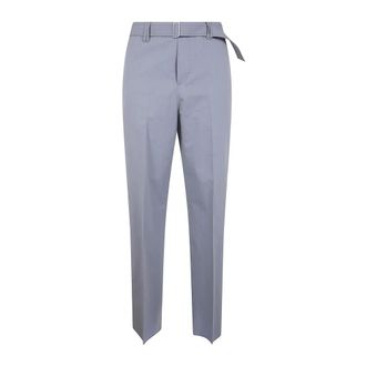 Lardini Pantalones de Sarga de Algod&oacute;n con Cintur&oacute;n - Trousers - Hombre - Gris - S