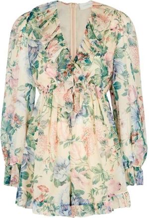 Zimmermann Verity Floral-print Georgette Playsuit Size M