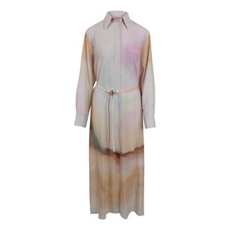 Nanushka Shirt Dresses, female, Pink, Size: XS Crinkled Viscose Shirt Dress