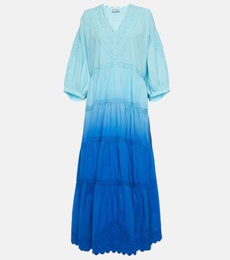 Juliet Dunn Ombre cotton poplin maxi dress