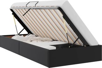 vidaXL Estructura De Cama Ottoman Negro 100 X 200 Cm Cuero Sint&eacute;tico Vidaxl