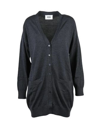 Alpha Studio Extrafine Merino Wool V-Neck Cardigan