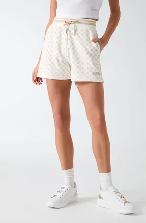 Guess Aggie Tie Waist Shorts in Open White at Nordstrom, Size X-Large