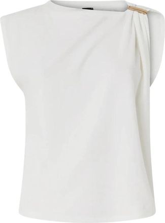 Pinko Melody Top - Dames - Tops zonder mouwen - Wit - S - Katoen - Tops