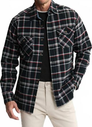 Jachs NY Brawny Flannel Shirt & Thermal Long Sleeve Tee - 2-Pack In Black Plaid Brawny