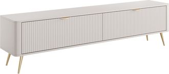 Pascal Morabito Mueble TV con 2 puertas de MDF - Beige y dorado - ELONARIA de Pascal Morabito