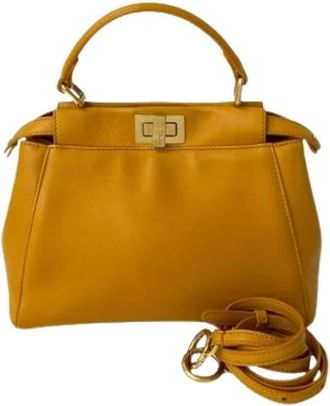 Fendi Pre-owned Handbags, female, Yellow, Size: ONE SIZE Pre-owned Leather fendi-bags