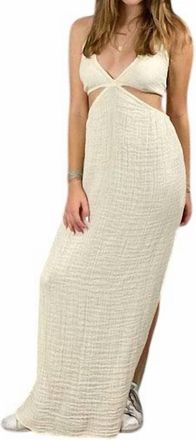 Elan Gauze Cutout Dress In Off White