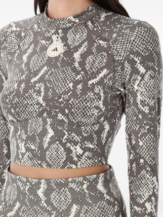 adidas by Stella McCartney Snake-Print Logo Blouse - grey