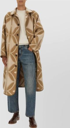 Etro oversized long geometric pattern coat with side pockets