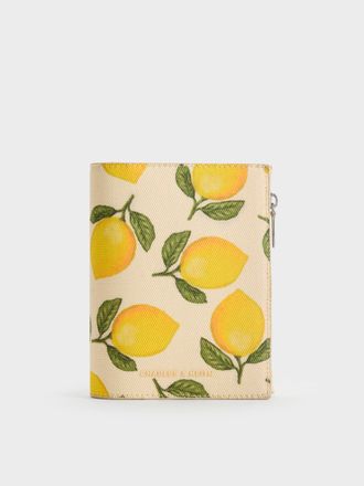 Charles & Keith Noelle Canvas Lemon-Print Passport Holder