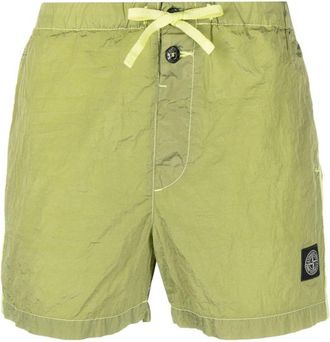 Stone Island Compass-patch swim shorts - men - Polyamide/Polyamide - S - Green