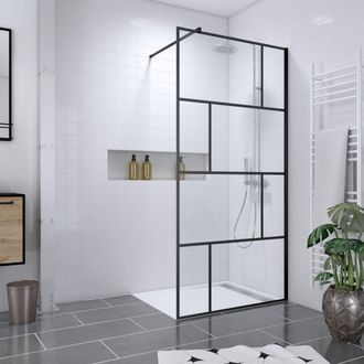Aurlane Pack Mampara 100x195 Cm + Plato Acr&iacute;lico Blanco Efecto Piedra 100x80