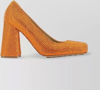Bottega Veneta leather rhinestone-embellished pumps
