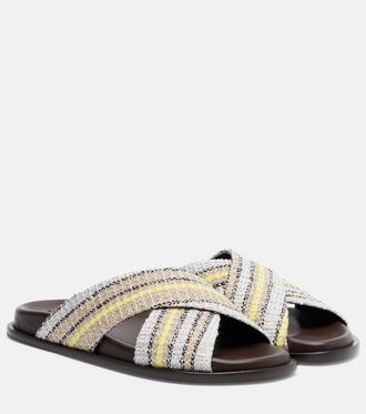 Missoni Viola striped lam&eacute; sandals