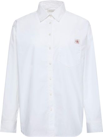 Calvin Klein Jeans Hemdbluse CALVIN KLEIN JEANS COTTON POPLIN RELAXED SHIRT, Damen, Gr. XXL (46), brilliant wei&szlig;, Web, Obermaterial: 100% Baumwolle, unifarben, regular f