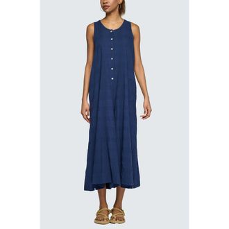 Luukaa D'Celli Isola Check-embroidered Jumpsuit in Navy at Nordstrom, Size 18