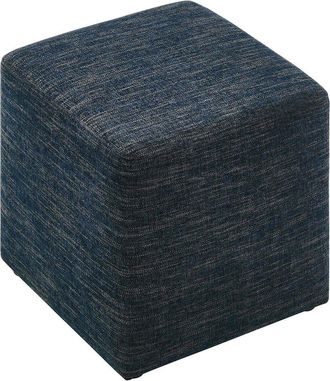 ModWay Callum 17in Square Woven Heathered Fabric Upholstered Ottoman