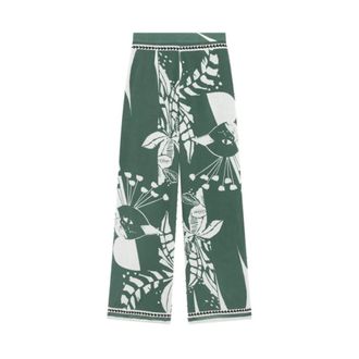 mare di latte Wijd uitlopende katoenen broek Aspen Green - Dames - Wijde Broeken - Veelkleurig - L - Katoen - Broeken