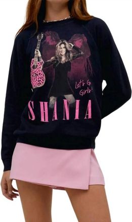 Daydreamer Shania Twain Leopard Guitar Vintage Sweatshirt In Black Onyx