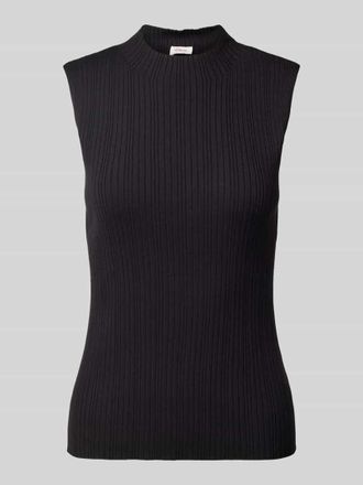 s.Oliver Red Label Slim Fit Stricktop aus Viskose-Stretch in Ripp-Optik in Black, Gr&ouml;&szlig;e 42