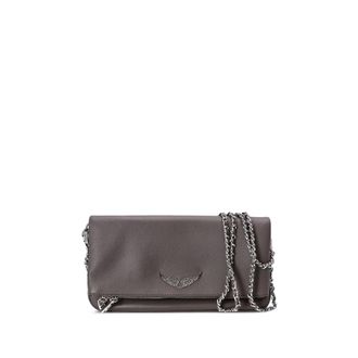 Zadig&Voltaire Logo-plaque Leather Clutch Bag