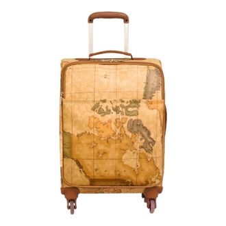 Alviero Martini 1A Classe Trolley Geo Classic - unisex - Handbagage koffer - Bruin - ONE Size - Katoen - Koffers