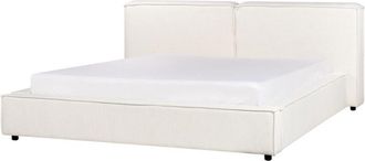 Beliani Bed Fabric LINARDS 180 x 200 cm (EU Super King) Off-White