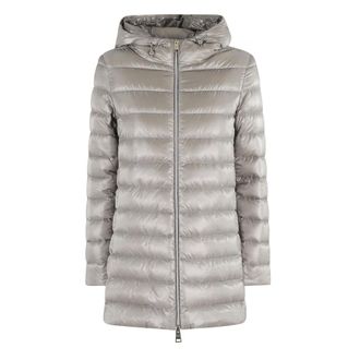 Herno Down Jackets, female, Gray, L, A-Shape Resort Nylon Ultralight Jacket
