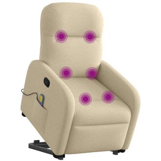 vidaXL Silla De Masaje Reclinable De Pie De Tela Color Crema Vidaxl