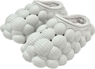 Generic Fluffy Slippers for Women Men Couple Lychee Non-slip House Bedroom Memory Foam Slippers Soft Pillow Stress Relief Slide Sandals Ladies Fleece Lined Sh