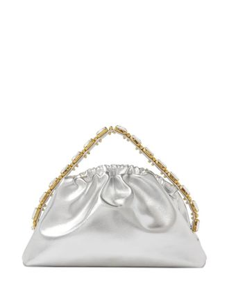 VANINA Romeo crystal-embellished clutch - women - Artificial Leather/Gold Plated Brass - One Size - Silver
