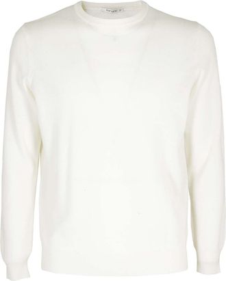 KANGRA White Geelong Wool Crewneck Sweater