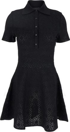 Givenchy Zwarte Polo Shirt Stijl Logo Jurk - Dames - Korte kleedjes - Zwart - XS - Polyester - Kleedjes