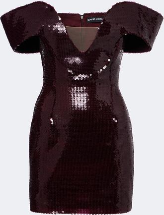 DAVID KOMA Sequined off-shoulder minidress