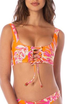 Maaji Jungle Groove Dazzle Bikini Top in Orange at Nordstrom Rack, Size Medium