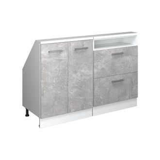Vicco Armario De Cocina Para Techo Inclinado R-line, Hormig&oacute;n/blanco, 120 Cm Lote De 2, Vicco