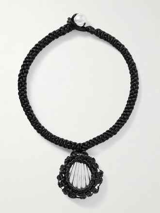 Julietta Collana In Metallo Argentato Rodiato E Cordoncino Ina - Nero