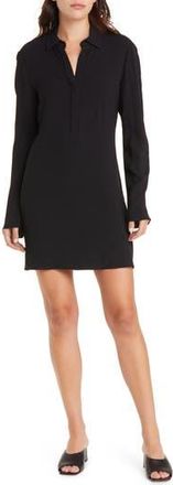 Theory Slim Fit Long Sleeve Polo Dress in Black at Nordstrom Rack, Size 00